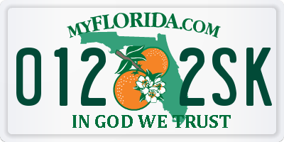 FL license plate 0122SK