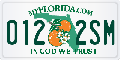 FL license plate 0122SM