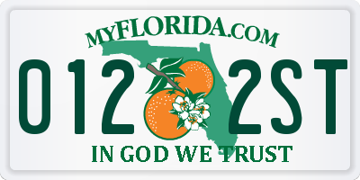 FL license plate 0122ST