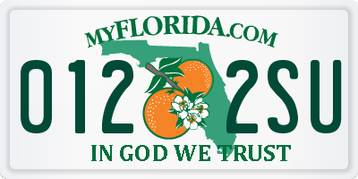 FL license plate 0122SU