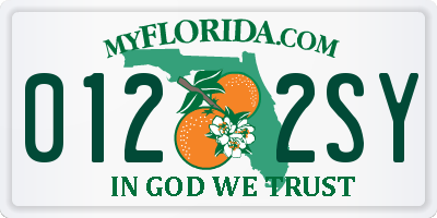 FL license plate 0122SY