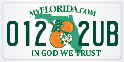 FL license plate 0122UB