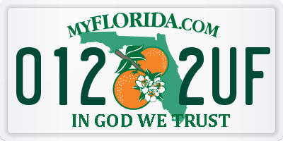 FL license plate 0122UF