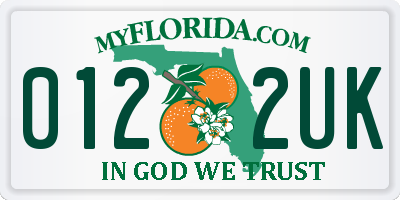 FL license plate 0122UK