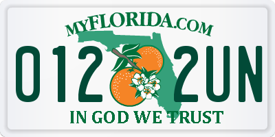 FL license plate 0122UN
