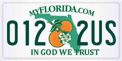 FL license plate 0122US