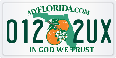 FL license plate 0122UX