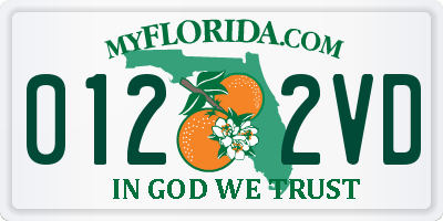 FL license plate 0122VD
