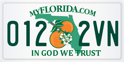 FL license plate 0122VN