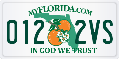 FL license plate 0122VS