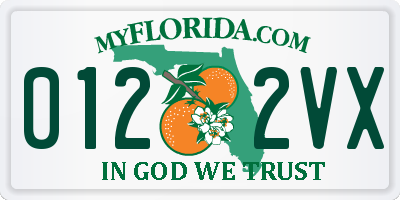 FL license plate 0122VX
