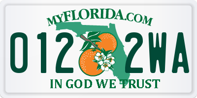 FL license plate 0122WA