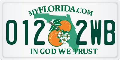 FL license plate 0122WB