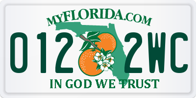 FL license plate 0122WC