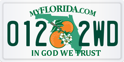 FL license plate 0122WD