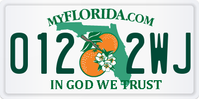 FL license plate 0122WJ