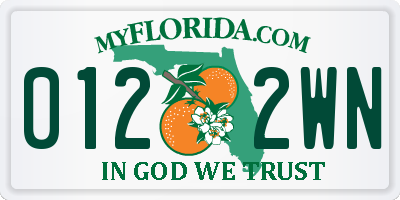 FL license plate 0122WN