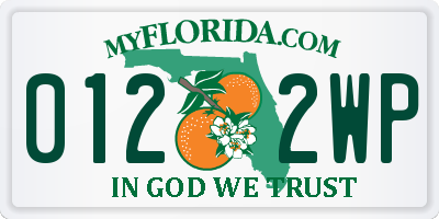 FL license plate 0122WP