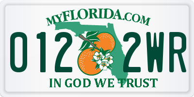 FL license plate 0122WR