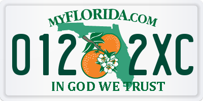 FL license plate 0122XC