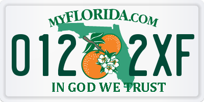 FL license plate 0122XF