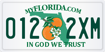 FL license plate 0122XM