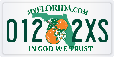 FL license plate 0122XS