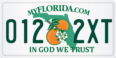 FL license plate 0122XT