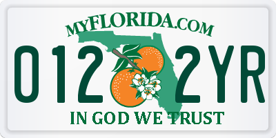 FL license plate 0122YR
