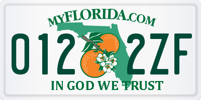 FL license plate 0122ZF