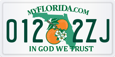 FL license plate 0122ZJ