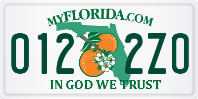 FL license plate 0122ZO