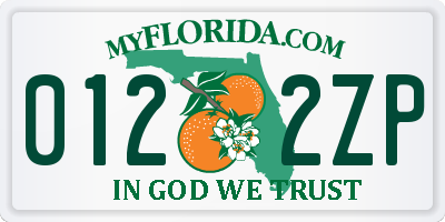 FL license plate 0122ZP