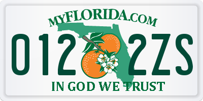 FL license plate 0122ZS
