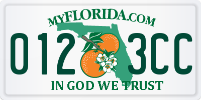 FL license plate 0123CC