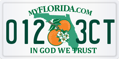 FL license plate 0123CT