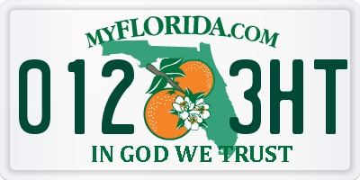 FL license plate 0123HT