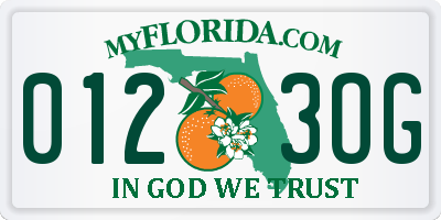 FL license plate 0123OG
