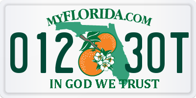 FL license plate 0123OT