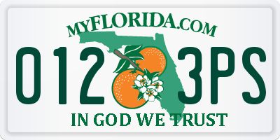 FL license plate 0123PS