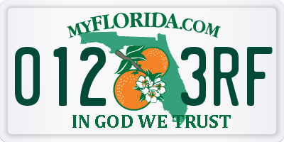 FL license plate 0123RF