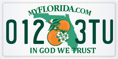 FL license plate 0123TU