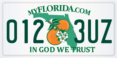 FL license plate 0123UZ