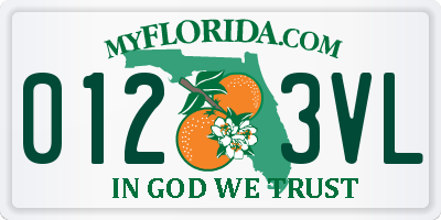 FL license plate 0123VL