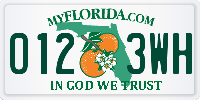 FL license plate 0123WH