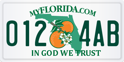 FL license plate 0124AB
