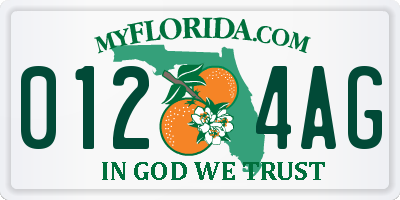 FL license plate 0124AG
