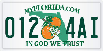 FL license plate 0124AI
