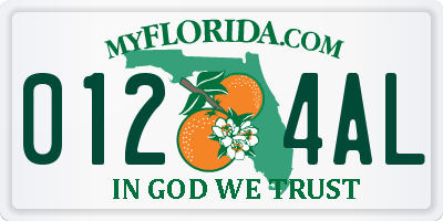 FL license plate 0124AL
