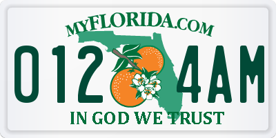 FL license plate 0124AM